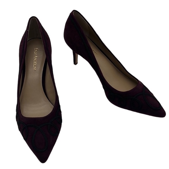 Enzo Angiolini Debria Purple Suede Rope Embellished Pumps Sz 9 1/2 - Picture 1 of 8